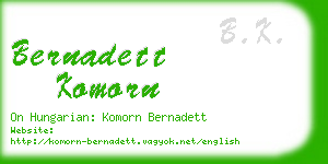 bernadett komorn business card